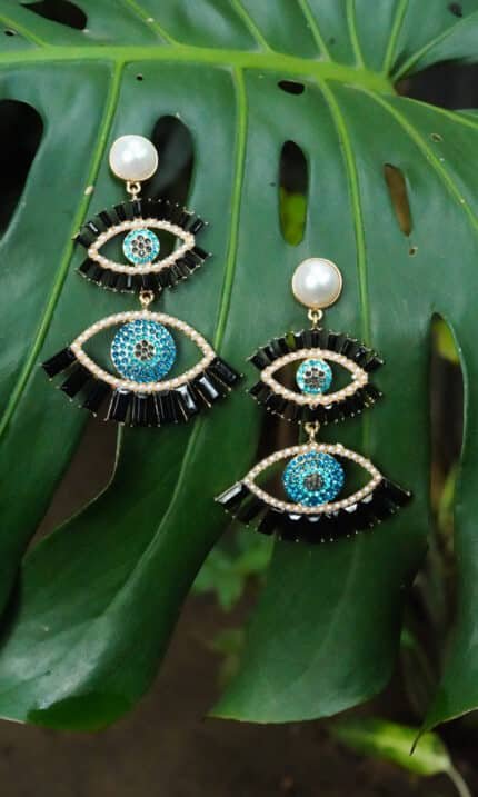 Mystic Eye Duo Earrings - Black