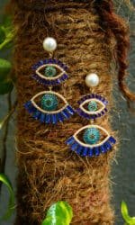 Mystic Eye Duo Earrings - Blue