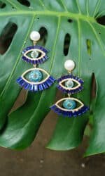 Mystic Eye Duo Earrings - Blue - Image 2