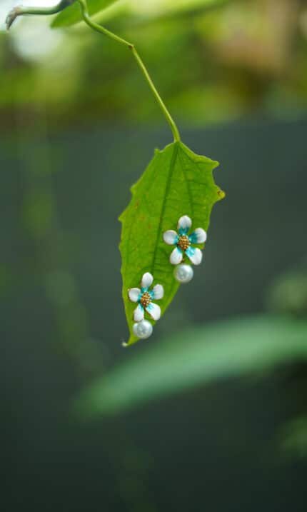 Floral Grace Studs - Green