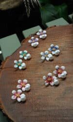 Floral Grace Studs - Green - Image 2