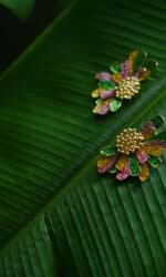 Sculpted Bloom Earrings - Multicolor - Image 2