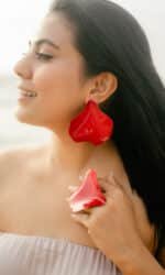 Crimson Rose Petals Ring