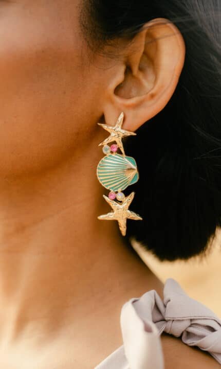 Tropical Shell Star Earrings