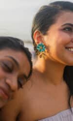 Camellia Grace Earrings - Blue