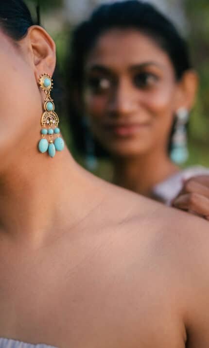 Tribal Charm Earrings – Gold Oxidised
