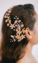 Gilded Bloom Bridal Headband - Image 2