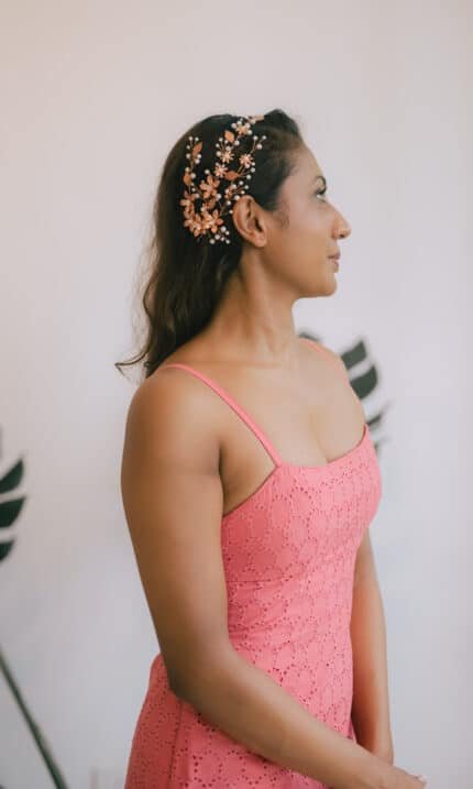 Blush Garden Rose Gold Headband